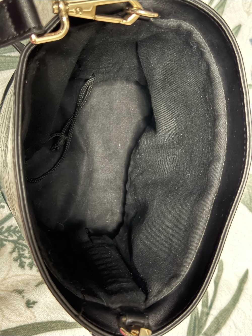 SFW Suitable For Work Black Croc-Embossed Bucket Bag - Picture 6 of 7